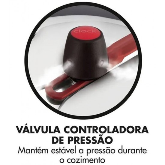 Panela De Pressão 4,5L Clock Original+ Fechamento Interno   